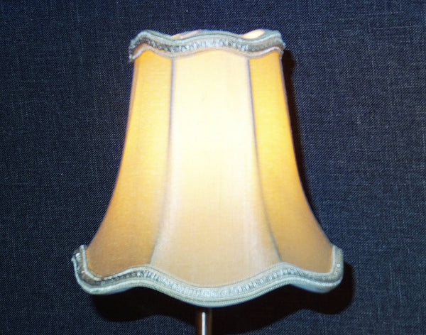 Sand Light Gold Scallop Clip On Bulb Candle Lampshade 6' Diameter Chandelier Shade Retro 6