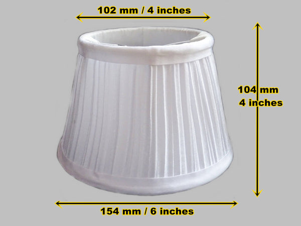 White Clip On Bulb Candle Lampshade 6 Inch Chandelier Shade Mushroom Pleat 1