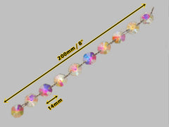 1 Strand 14 mm Aurora Borealis AB Iridescent Octagon Chandelier Droplets Glass Crystals Garlands Beads