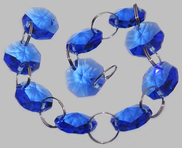 14mm Octagon Cobalt Blue Chandelier Drops Cut Glass Crystals Garlands Beads Droplets Parts 2