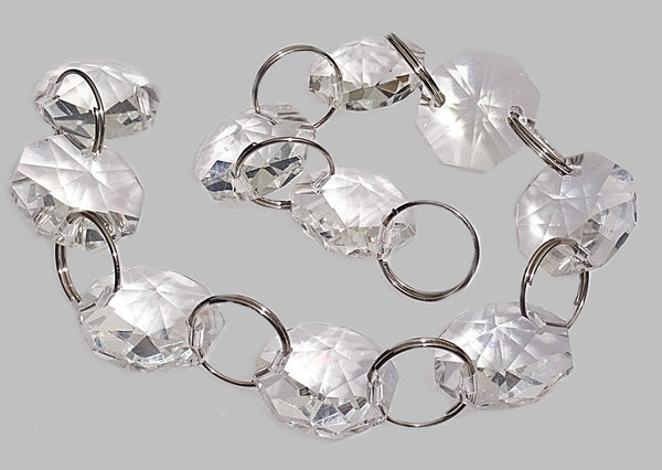 14mm Octagon Clear Transparent Chandelier Drops Cut Glass Crystals Garlands Beads Droplets Parts 2