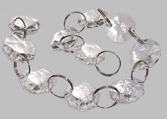 1 Strand Z 14 mm Clear Octagon Chandelier Drops Cut Glass Crystals Garlands Beads Droplets colourless