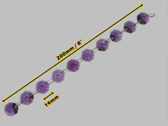 1 Strand 14mm Purple Octagon Chandelier Drops Cut Glass Crystals Garlands Beads Droplets Light Parts