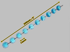 1 Strand 14 mm Aqua Teal Blue Octagon Chandelier Drops Cut Glass Crystals Garlands Beads Droplets